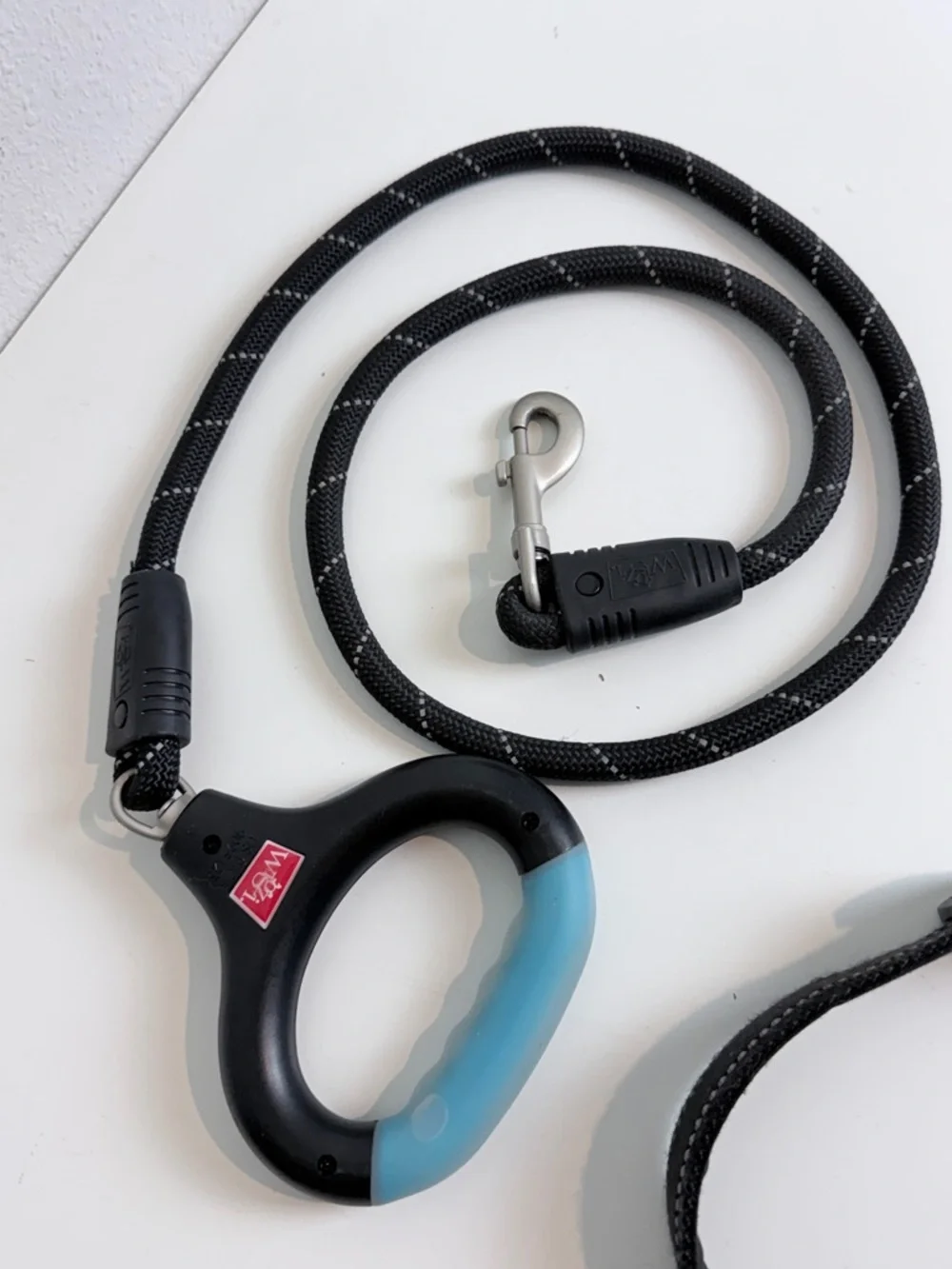 XL Black Neoprene Lined Dog Collar, Leash & AirTag Holder